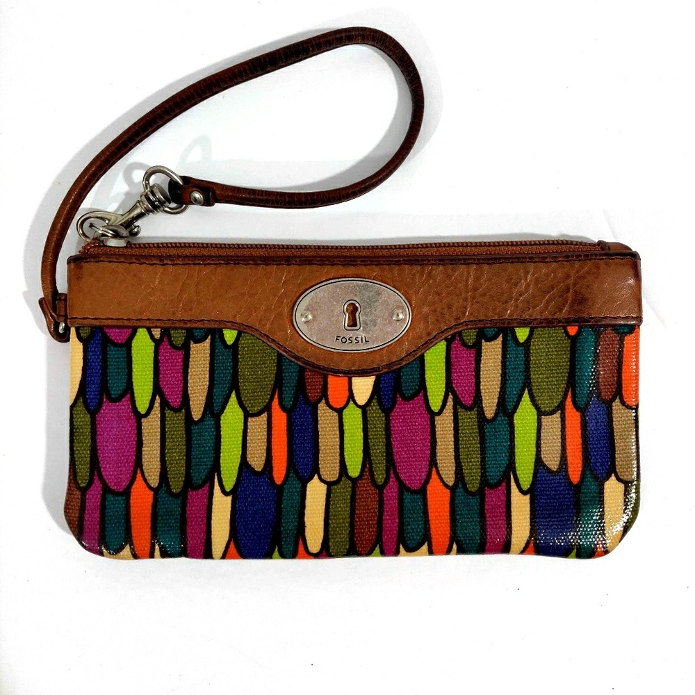 Fossil Keyper Wristlet Wallet Colorful Leather
